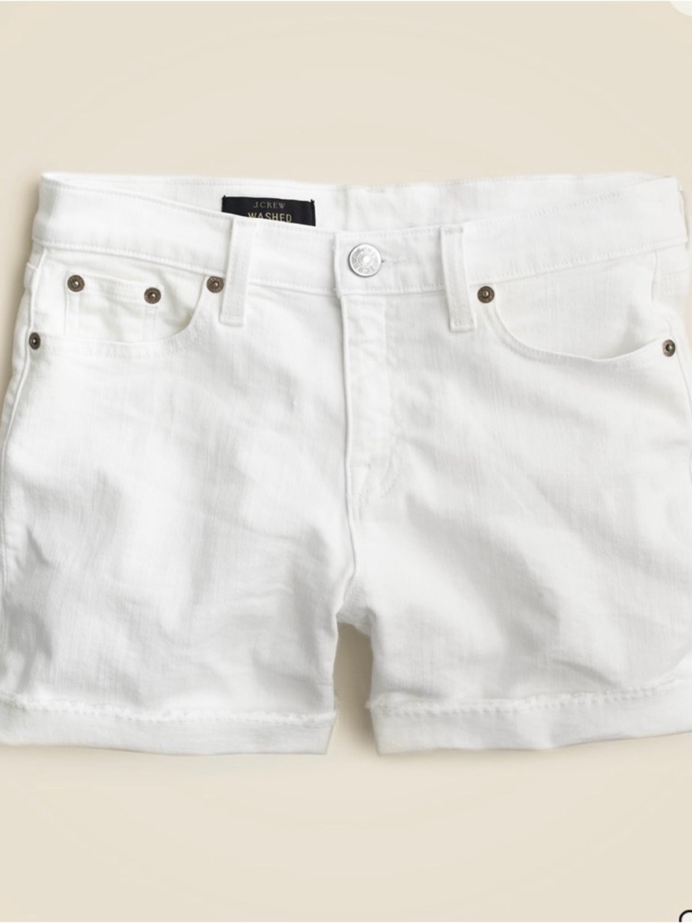 J. Crew White Mid-Rise Denim Shorts